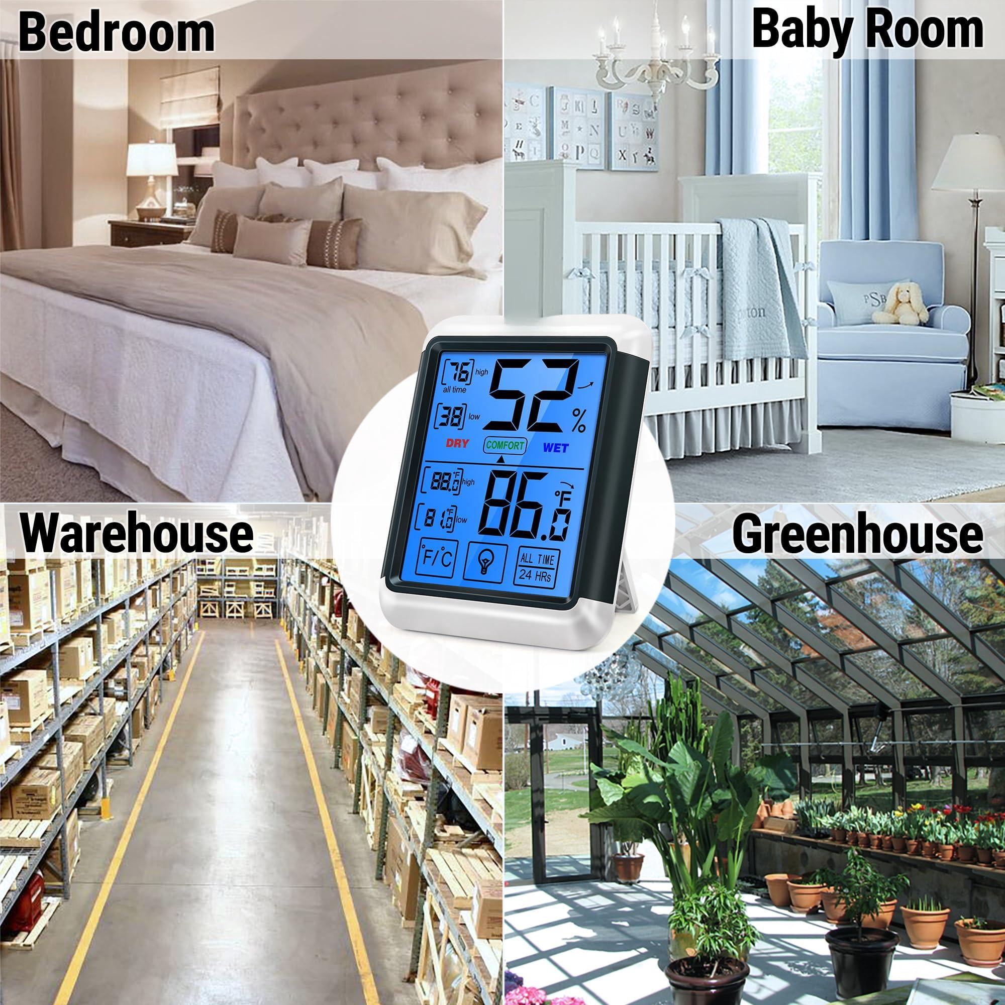 Tp55 Digital Indoor Hygrometer Thermometer  4-inch Temperature/humidity Monitor With Touchscreen And Backlit Room Thermometer/humidity Meter For House Home Greenhouse (previously Thermopro)