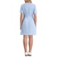 thumbnail image 3 of Vestido de tweed para mujer INSPIRE CHIC de manga corta, cuello redondo, elegante, corte A con bolsillo, azul claro, 3 of 5