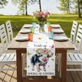 thumbnail image 4 of Table Runners 72 Inches Long Dress Scarves, Spring Pig Farmhouse Kitchen/Dining Table Runner, Coffee Tablerunners, Butterfly Botanical Floral Summer 14x72 Inch, 4 of 9