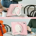 thumbnail image 4 of ELEHOLD Heavy Duty Rugged Case for iPad 10th Gen 10.9" (2022) Three-Layer Protection Foldable 360° Rotating Kickstand Portable Handle Grip Shockproof Case for Kids Adult,Pink, 4 of 8