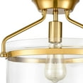 thumbnail image 5 of Claxy Gold Semi Flush Mount Ceiling Light Bowl Clear Glass for Kitchen Hallway Bathroom, 5 of 5