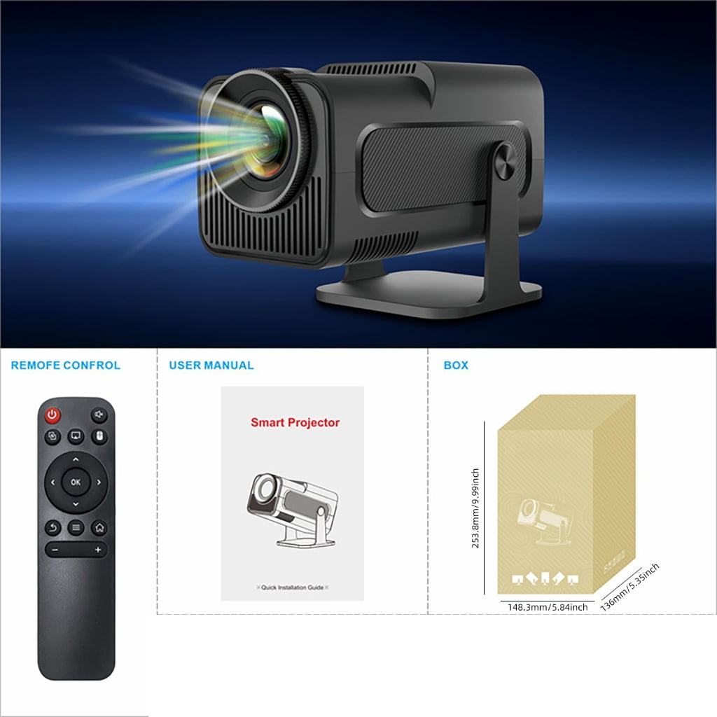 4K Projector 4K 1080P Home Cinema Projector 180 Degree Rotatable Projector 8000K Bluetooth-compatible 5.0