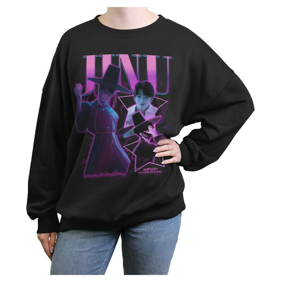 Juniors KPop Demon Hunters Jinu Saja Collage Stars Sweatshirt