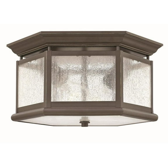 2 Light Medium Outdoor Flush Mount in Traditional Style 13 inches Wide By 9 inches High-Oil Rubbed Bronze Finish Bailey Street Home 81-Bel-1801701