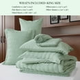 thumbnail image 3 of U by Bedsure King Comforter Set, Sage Green Bed in a Bag 7 Pieces Stripes Seersucker Bedding Set for All Season, 3 of 7