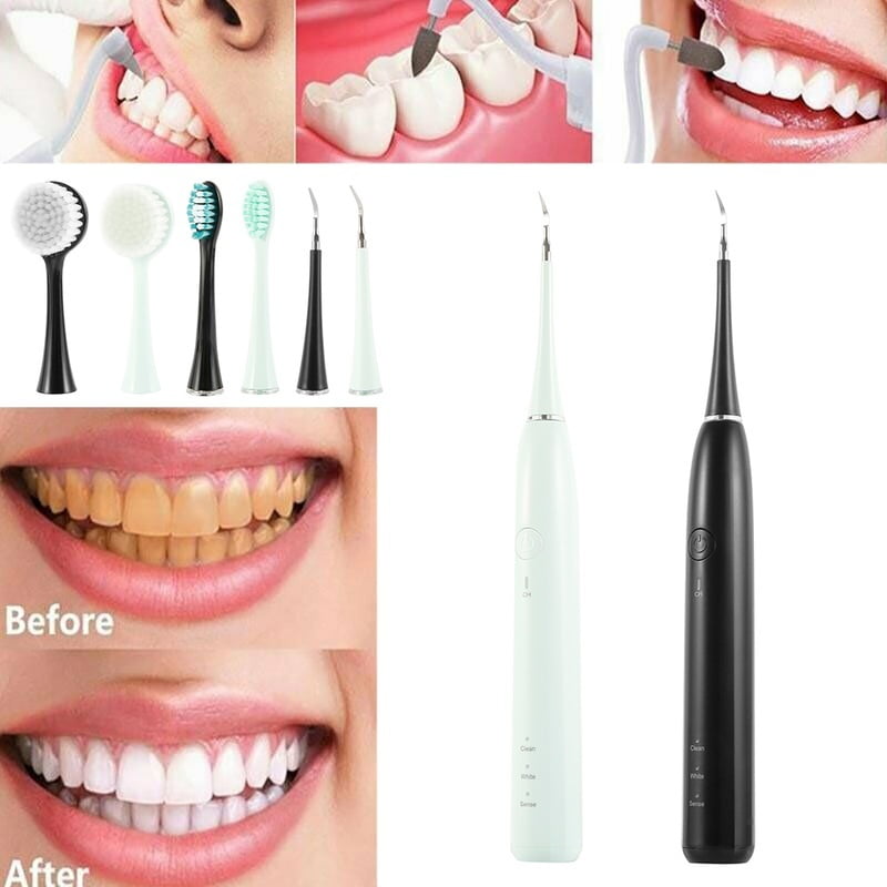 1 Set Ultrasonic Electric Tooth Cleaner Dental Stain Polisher Cleaning