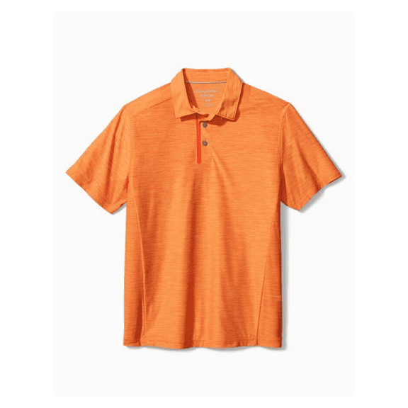 Tommy Bahama Men's Palm Coast Short-Sleeve Polo Shirt (Orange Peel, Medium)