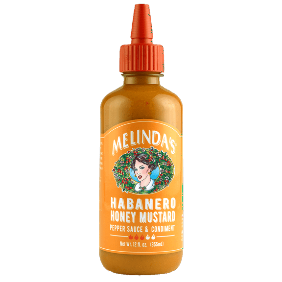 Melinda's Habanero Honey Mustard, Pepper Sauce and Condiment, 12 Fl Oz