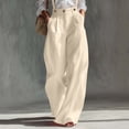 thumbnail image 5 of Ruimatai Women's Casual Linen Overalls High Waist Wide Leg Trousers for Summer & Daily Wear, 5 of 6