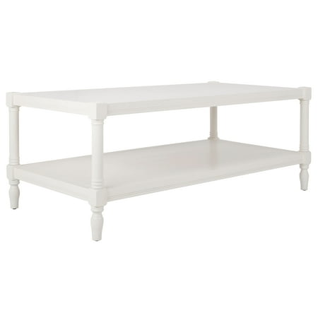SAFAVIEH Bela Solid Coffee Table with Storage Shelf, White