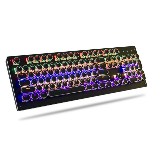 Mechanical Gaming Keyboard, Steampunk Retro Mechanical Keyboard , Wired RGB LED Multimedia