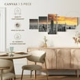 thumbnail image 4 of Elephant Stock Empire State Sunset Pop Wall Art - Horizontal Multi Panel Canvas - Living Room Wall Decor - Architecture Multi Panel - Gray And Yellow Decor - 74" x 34", 4 of 4