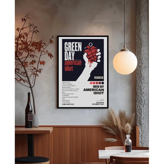 Green Day Poster | American Idiot Album Cover Print | Rock Band Room Decor , Size 24x36 Unframed Poster