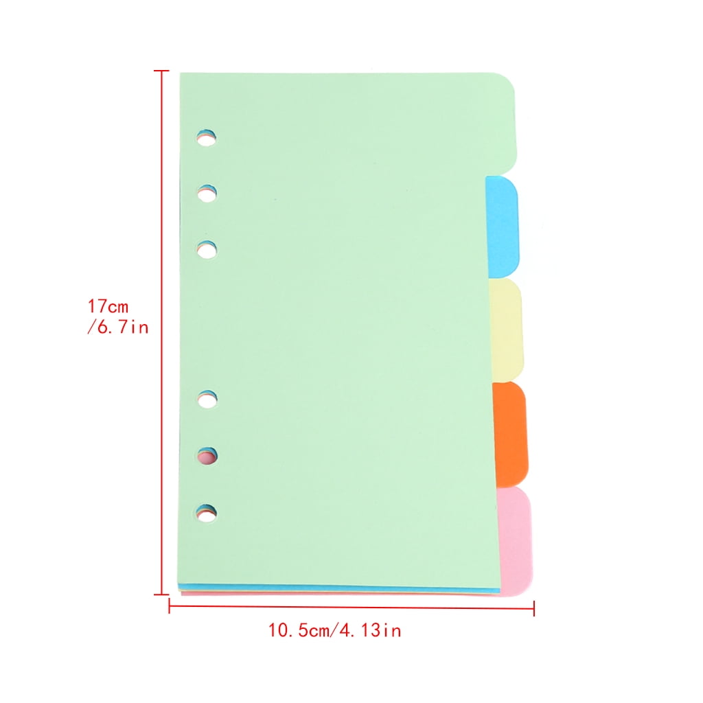 5Pcs Refills 6 Hole Blank Colorful Paper for A5 A6 Loose Leaf Binder