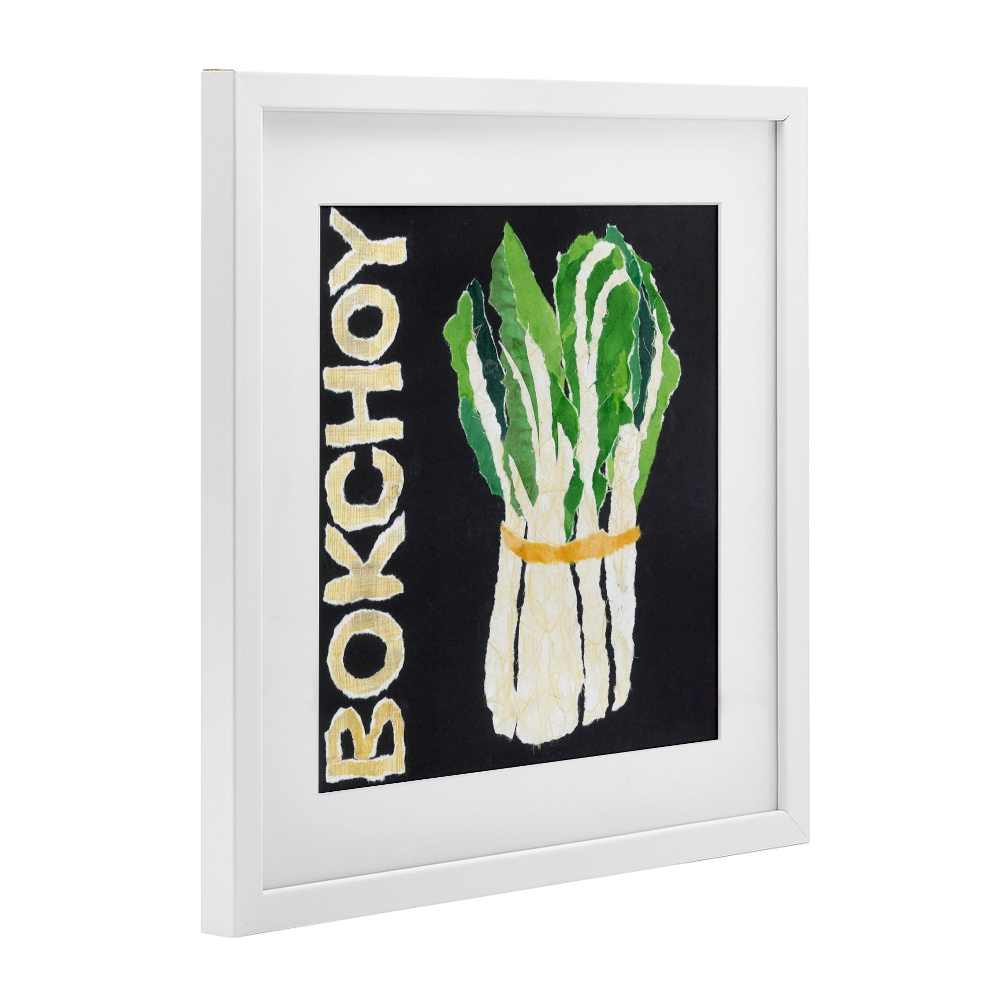 Stupell Industries Bok Choy Leafy Vegetable White Framed Print Under Glass, design by Nancy Overton
