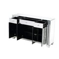thumbnail image 6 of Elegant Decor Modern 4 Door 60" Silver Crystal Mirrored Sideboard, 6 of 12