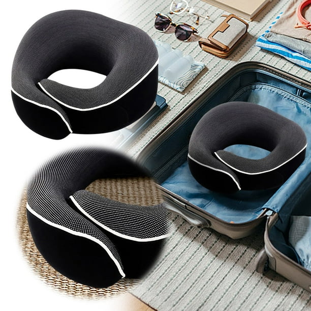 Almohada de viaje Almohada de viaje para avión Espuma viscoelástica pura Proporciona la máxima comodidad ergonómica Perfecta para viajes en avión y en coche