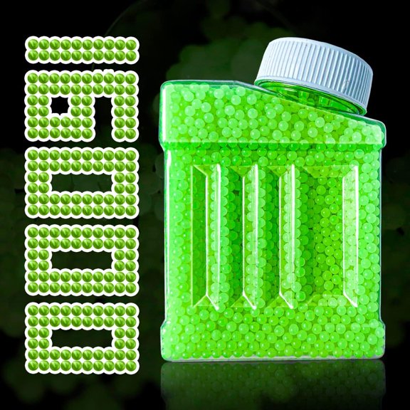 Gel Ball Blaster Ammo Glow in The Dark, Splatter Ball Gun Refill Ammo,1 Bottle, 16000pcs Luminous Gel Balls, 7-8mm Water Beads, Compatible for Orby Gun, for Ages 14+