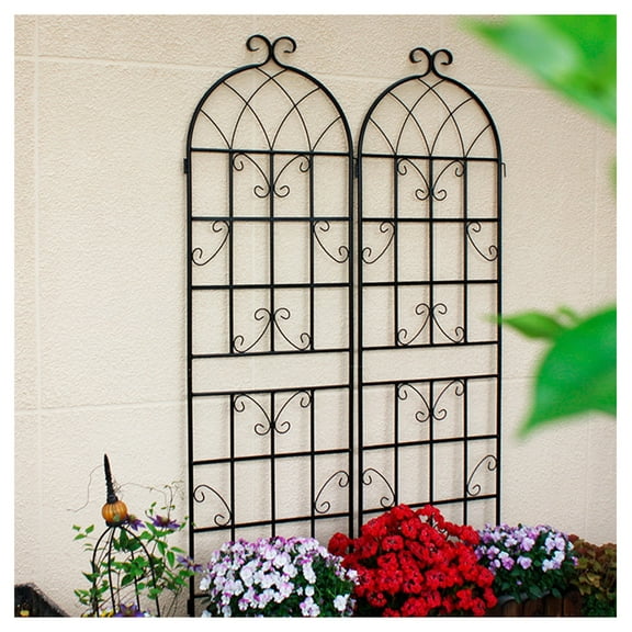 2 Pack Metal Garden Trellis 71" x 19.7" Rustproof Trellis for Climbing Plants Outdoor Flower Support Cream White