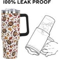 thumbnail image 5 of 40oz Fall Tumbler with Lid & Straw - Insulated Stainless Steel Coffee Cup, Leak-Proof Vacuum Design, Autumn Maple Leaves Football Theme, Farmhouse Cute Gift for Women & Girls, 5 of 6
