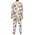thumbnail image 5 of Mens Pajamas Set - Shell Pearls Print Comfy Long Sleeve Button Up Pajama Sets for Men 2 Piece, Soft Sleepwear Nightwear Pjs Lounge Sets for Men with Pockets, 5 of 5