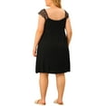 thumbnail image 3 of Agnes Orinda Women's Plus Size Deep V Neck Lace Floral Cap Sleeve Pleated Sleepshirts, 3 of 6