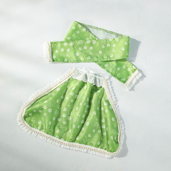 Green Daisy Porch Goose Outfit With Headband For Large 23 Inch Goose Decorative Garden Sculpture Seasonal Holiday Attire(Pattern A-37Cm)