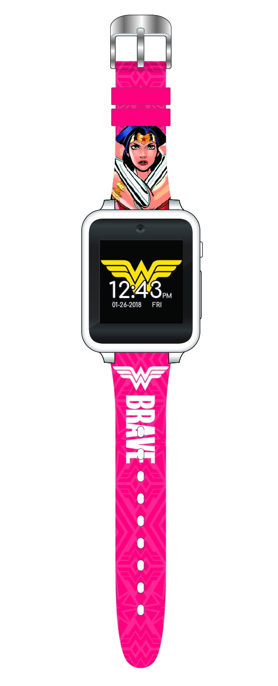 DC Comics Wonder Woman iTime Unisex Child Interactive Smartwatch 40mm in Pink (WOW4195)