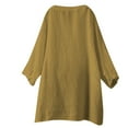thumbnail image 5 of T Shirts For Women Gold Womens Tops Fashion Loose Button Stand Solid Color Sleeve Collar Casual Pocke Summer Tops, 5 of 7