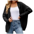 thumbnail image 2 of Sweater Cardigan Women, Ladies Kimono Batwing Cable Knit Sweaters Open Front Slouchy Loose Button Outwear Coat, 2 of 5