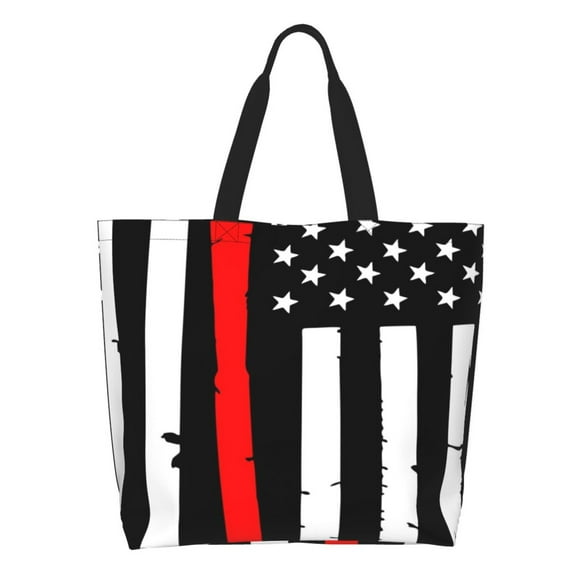 Easygdp Firefighters USA Flag Bolsas Tote para Mujer, Bolsos de Hombro para Viaje, Bolsos de Mano de Gran Capacidad para Compras y Trabajo