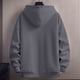 thumbnail image 5 of Sudadera con capucha para hombre, color liso, deportiva, de moda, holgada, con cremallera, cordón, bolsillo, manga larga, blusa de poliéster., 5 of 7