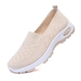 thumbnail image 3 of longantii Women's Slip On Casual Walking Shoes Breathable Knit Non Slip Comfortable Lightweight Sneakers Beige, 3 of 7