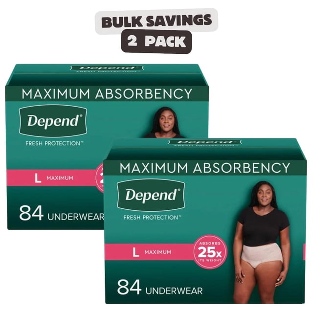 2 x Depend sous-Vêtements pour Femmes à Absorption Maximale, Grand