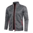 thumbnail image 2 of Kureaily Men's Full Zipper Casual Stand Collar Sweater Knit Long Sleeve Sweater, 2 of 4
