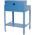 thumbnail image 3 of 34-1/2"W x 30"D x 38"H Shop Desk with Pigeonhole Riser, Electrical Outlets, Sloped Surface, Blue, 3 of 4
