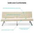 thumbnail image 3 of Gymax Split Back Futon Sofa Bed PU Convertible Couch Bed Recliner Sleeper Chrome Legs, 3 of 10