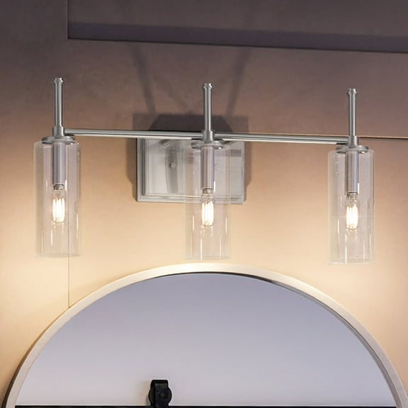 Luxury Contemporary Bath Light, 11.5H x 22.125W, with Luxe Industrial Style, Brushed Nickel, UHP4222 by Urban Ambiance