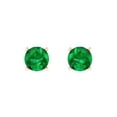 thumbnail image 3 of 1.5 ct Push-Back Stud Earrings for Women | 6mm Round Cut Simulated Emerald | 18K Rose Gold, 3 of 5