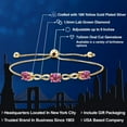 thumbnail image 2 of Gem Stone King 2.42 Ct Pink Mystic Topaz E-F Lab Grown Diamond 18K Yellow Gold Plated Silver Bracelet for Women, 2 of 5