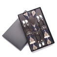 thumbnail image 1 of Bretelles pour Hommes avec 6 Clips Solides en Forme de Y Grand Cuir Costume Smoking, 1 of 9