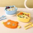 thumbnail image 4 of Boîte à Lunch en Forme de Chat Mignon Récipient Alimentaire à Double Couche avec Fourchette et Cuillère Boîte Bento pour Enfants Bleu, 4 of 6