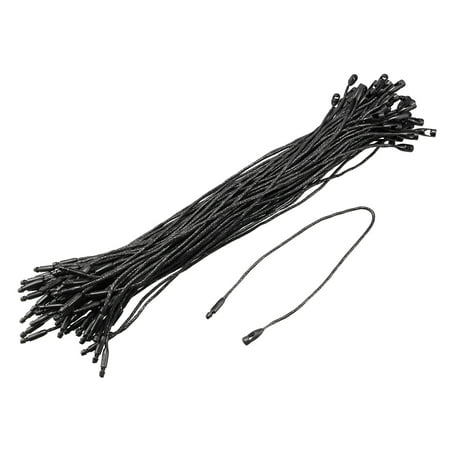 Uxcell Wax rope Hang Tag String Snap Lock Price Tag Fastener Ties black 7.8 inch 100pcs