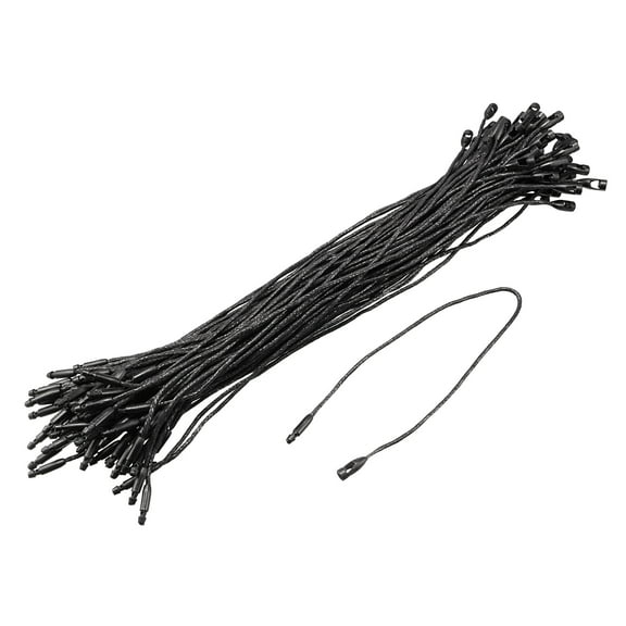 Uxcell Wax rope Hang Tag String Snap Lock Price Tag Fastener Ties black 7.8 inch 100pcs