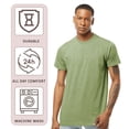 thumbnail image 4 of Crown Craze® Unisex Crewneck T-Shirts 65/35 Polyester/Ring-spun Cotton Plain Short Sleeve Tee Shirts (Heather Denim, M), 4 of 8
