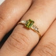 thumbnail image 2 of 925 Silver Peridot Emerald cut Ring-Solid 14k Gold plated Peridot Octagon Ring-Art deco ring Yellow Gold peridot ring-August birthstone-Birthstone Ring, 2 of 3