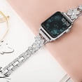 thumbnail image 5 of Compatible con Apple Watch Band 38 mm, 40 mm, 41 mm, pulsera de moda para mujer, linda correa de metal con brillo, correa fina de diamante de lujo para iWatch Series 7 SE 6 5 4 3 2 1-Plata, 5 of 5