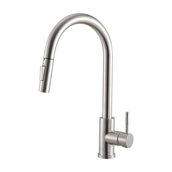 Elegant Kitchen & Bath FAK-302BNK Jack Single Handle Pull Down Sprayer Kitchen Faucet, Brushed Nickel