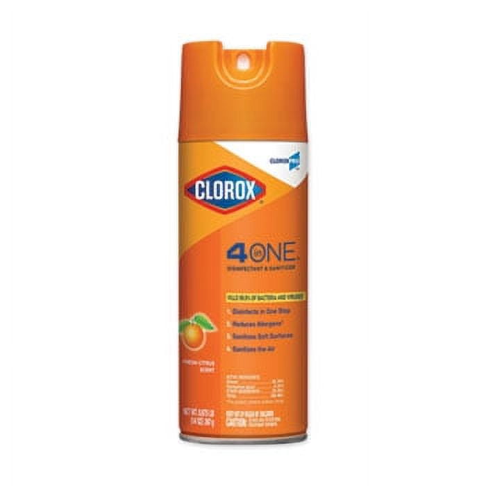 Clorox 4-in-One, Disinfect Spray and Sanitizer, Citrus Scent, 14oz