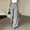 Black, variant on Women's Pants Black and White Casual High Waisted Double Breasted Striped Floor Length Wide Leg Trousers